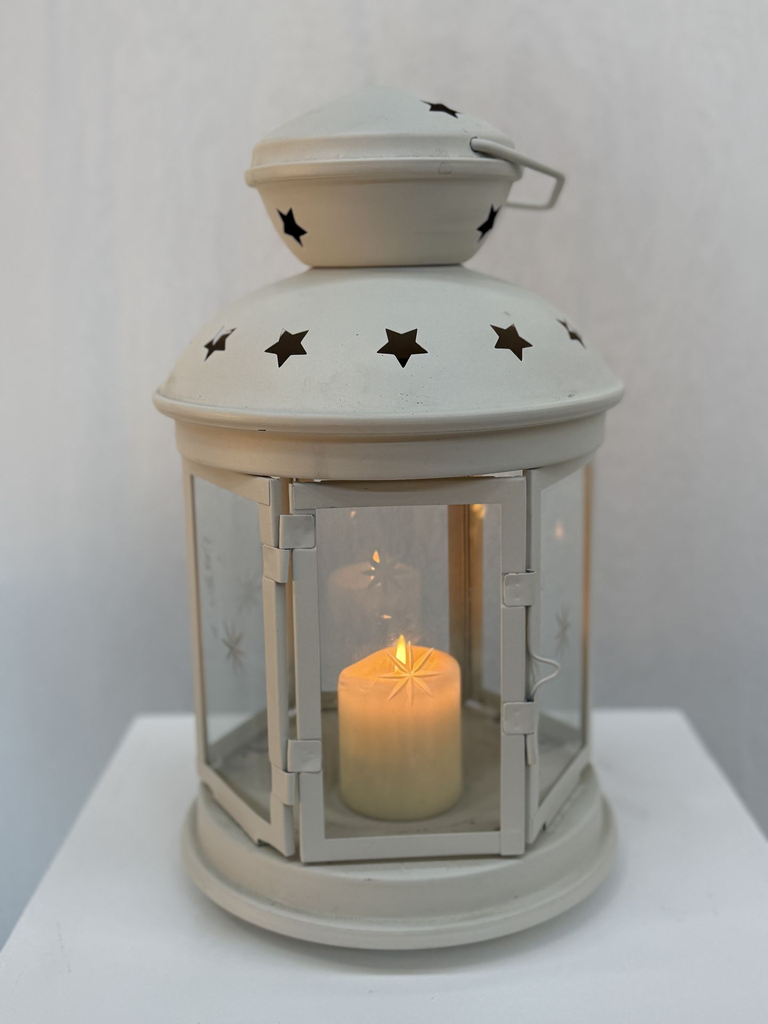 Lanterne métallique blanche