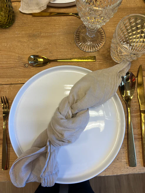 SERVIETTE GAZE DE COTON BEIGE