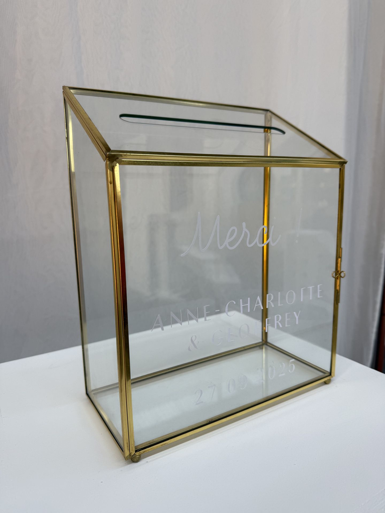 Urne moderne verre et dorée